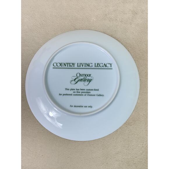 Country Living Legacy Plate Collector Wall Decor Porcelain 8 1/2" Gold Trim Vtg - Picture 10 of 12